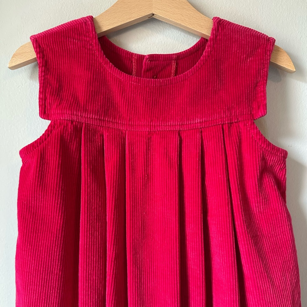 Mine Alone Raspberry Corduroy Pleated Pinafore Dress Size 4T - Picture 3 of 16